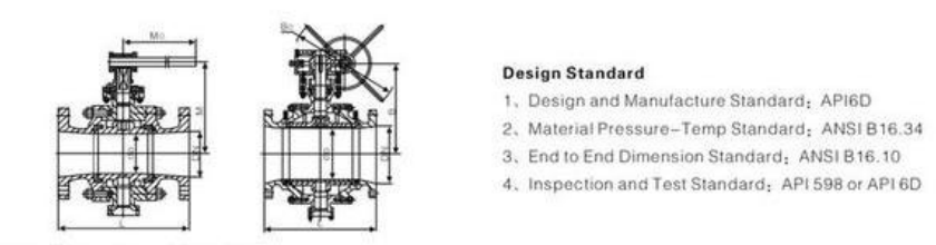 Flanged Trunnion Mounted Fixed Ball Valve 8 Inch Class 1500 Forged Steel