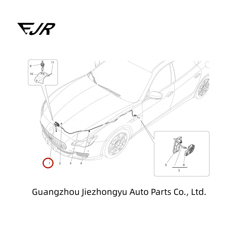 2014-2016 Maserati Quattroporte Front Hood Lock Easy Installation 670003116 670152937