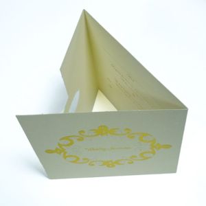Wholesale Full Color Wedding Invitation with Golden Hot Stamping, Laminated Card Printing Service from china suppliers