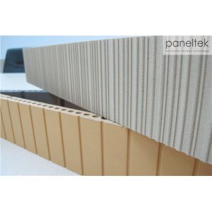 Textured / Lined Ceramic Wall Cladding Tiles , External Wall Insulation Cladding