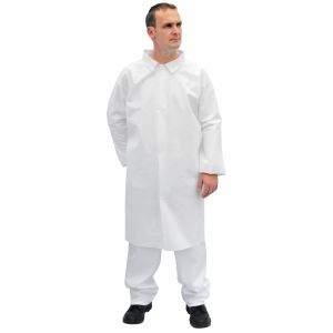 China Customized Disposable Patient Exam Gowns , White Waterproof Lab Coat on sale