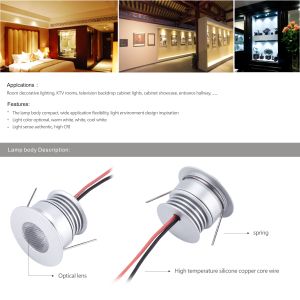 Mini 3W Led Cabinet Light Indoor Showcase KTV Rooms lighting DC12V CREE COB Led