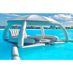 AquaBanas Inflatable Floating Party Platform For Yacht With Tent 10 Person
