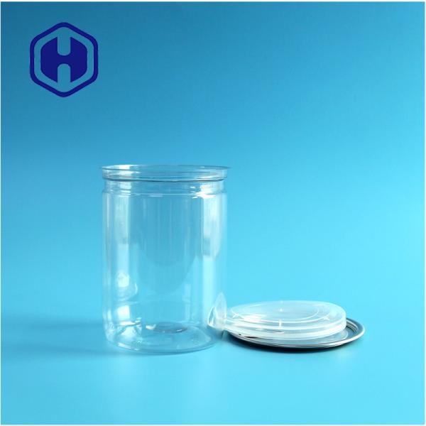 500ml 17oz Supermarket Packaging Transparent PET Plastic Can With Easy Open Aluminum End