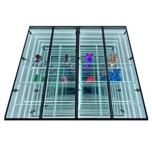 2024 Glass Jewelry 3D Infinity Mirror Display Case High Brightness LED Light
