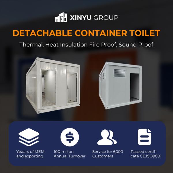Fast Install Unisex Design Prefabricated Toilet Modular Container Movable Container Toilet Prefab Easy Assemble Bathroom