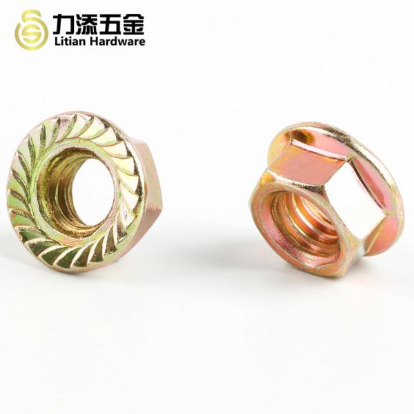 Quality Spheroidizing Metal Self Locking Nut Flange  M4 M5 M6 M7 M8 For Heavy Industry for sale
