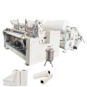 full-automatic toilet tissue paper roll perforating rewinding machine