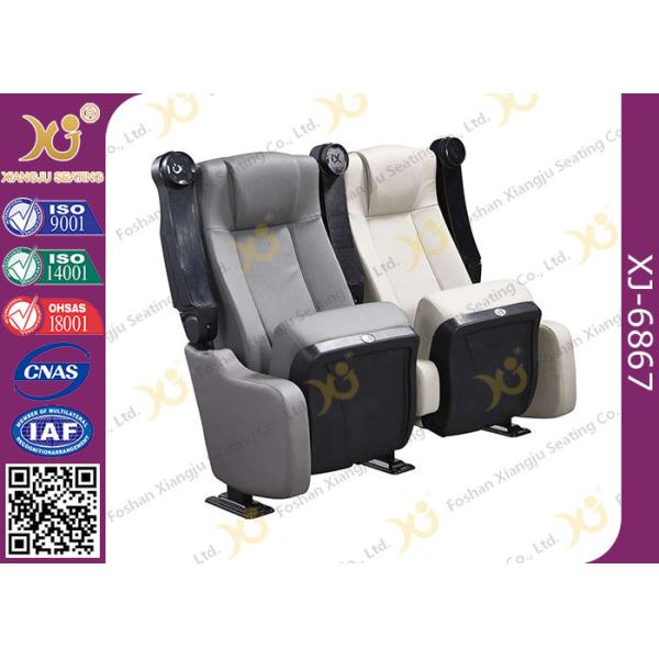 Sound Absorbing Indoor Novel Design Grey Cinema Theater Chairs With PU Molded