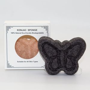 SGS Facial Activated Konjac Butterfly Bath Sponge 70*70*38mm