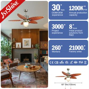 42 Inch Luxury Ceiling Fan Light with AC 220V/50Hz and Traditional Design by