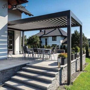 China Quality Assurance Pergola Roof System, Waterproof Pergola Covers Motorized Louver on sale