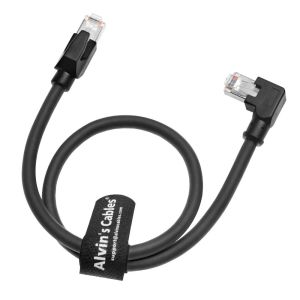 Alvin's Cables Profinet Cat6 Shielded Ethernet Cable Left Angle High Flex Gold Plated 2m for PLC Robotics