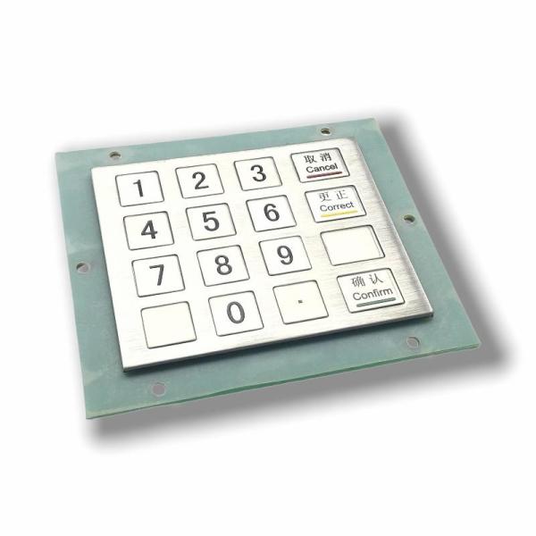 IP65 / IK07 Mini Stainless Steel KeyPad waterproof dustproof anti-vandalism 16 Keys Metal Industrial Numeric Keypad USB 232 485 Rear Panel Mounted -40