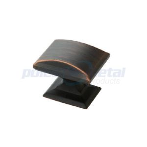 1 1/4 Inch Caramel Bronze Zinc Alloy Modern Square Cabinet Knobs For Home