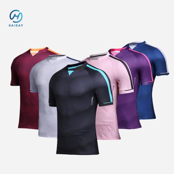 Custom Sublimation Print Football Jersey Jacquard Fabric Polyester Football