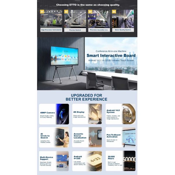 55 Inch Ai MT9679 4K LCD Interactive Whiteboard