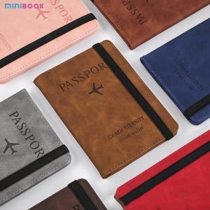 Vintage Business Passport Covers Holder Multi-Function ID Bank PU Leather Wallet
