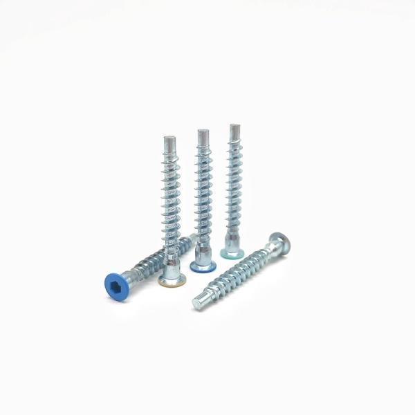 Galvanized Straight Repair Furniture Screws Countersunk Hexagonal Roller Thread