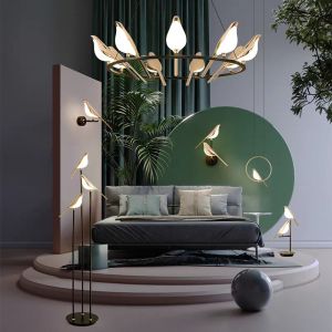 Magpie chandelier smart dimming light luxury bedroom bedside lamp balcony