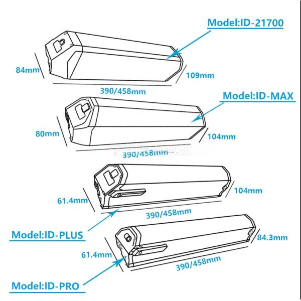 Dorado 36V 30AH 48V 25AH 21700 Cell Ebike Hidden Battery Lithium Battyer Pack for Electric Bicycle