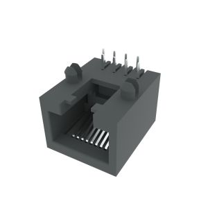 Tab Down RJ45 Single Port Gray PBT Plastic Housing Contact Resistance 30