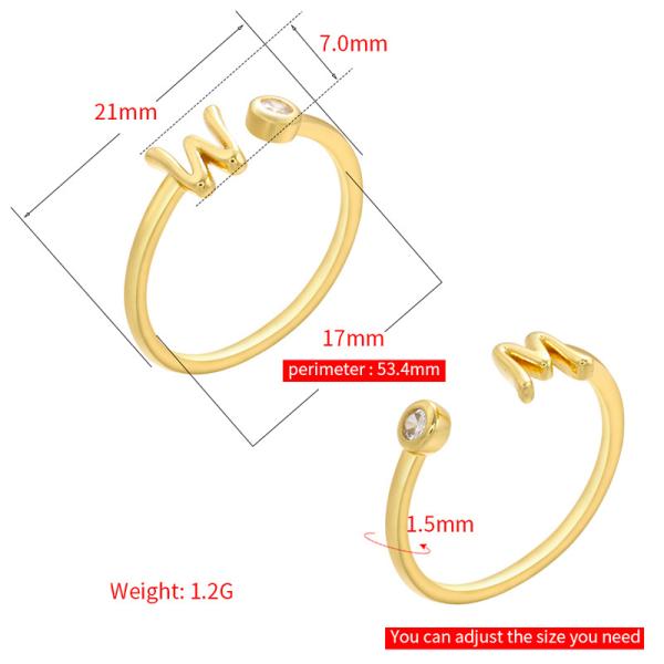 Engagement gold plated initial ring