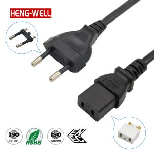 2.5A Eu Power Cord with 250V IEC C9 Connector 2 Pin Power Extension Cords for