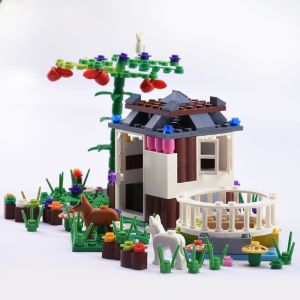 161pcs city accessories construction house building block compatible with