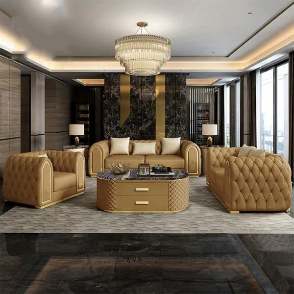 SOFA Fancy Sectional Sofa Tufted Button Upholstered Italian Luxury Furniture