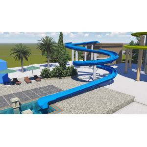 Customized Outdoor spiral swimming pool slide Fiberglass 1m SGS