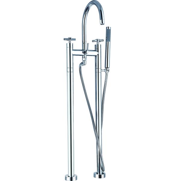 Quality Modern Floor Standing Bath Shower Mixer With Chrome Finish T80502 for sale