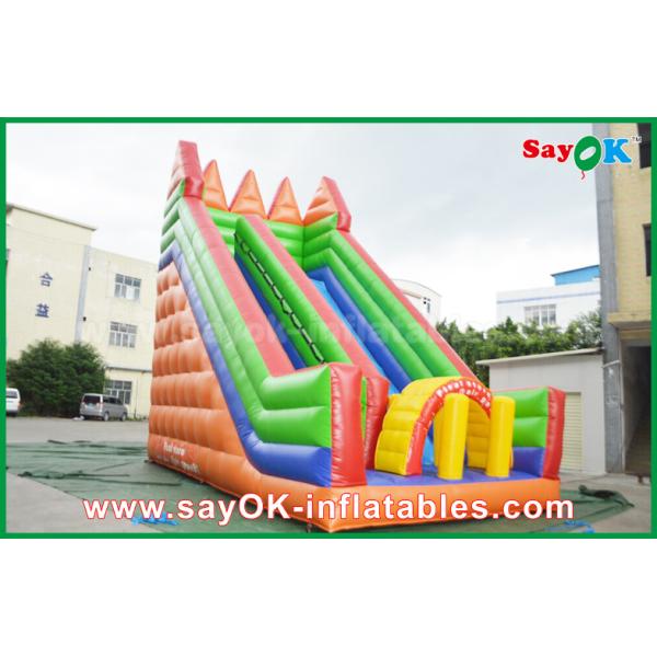 Inflatable Slippery Slide Safety PVC Tarpaulin Inflatable Bouncer Slide Yellow / Green Color For Playing