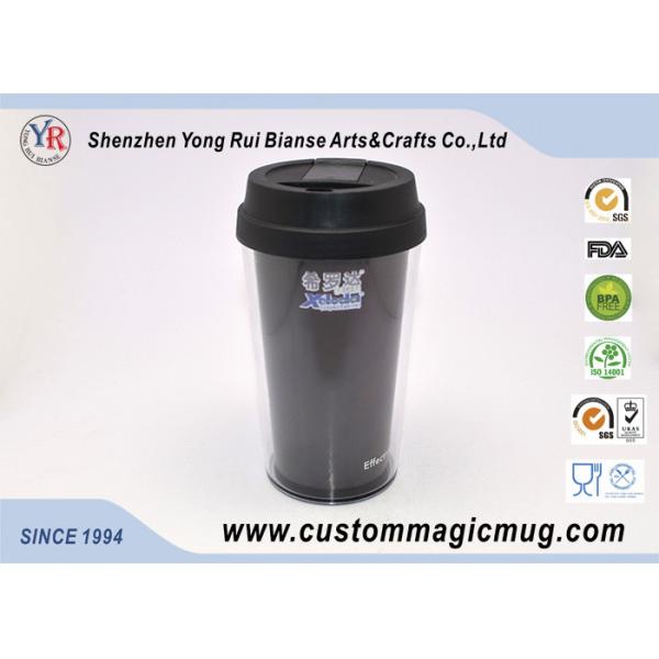 Quality ODM Reusable Fasion Office Coffee Double Wall Plastic Cup With Silicone Lid for sale