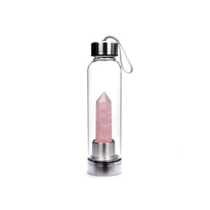 High Borosilicate Glass Drinking Bottles With Hexagonal Crystal Column