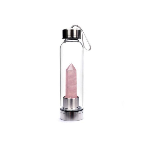 Quality High Borosilicate Glass Drinking Bottles With Hexagonal Crystal Column for sale