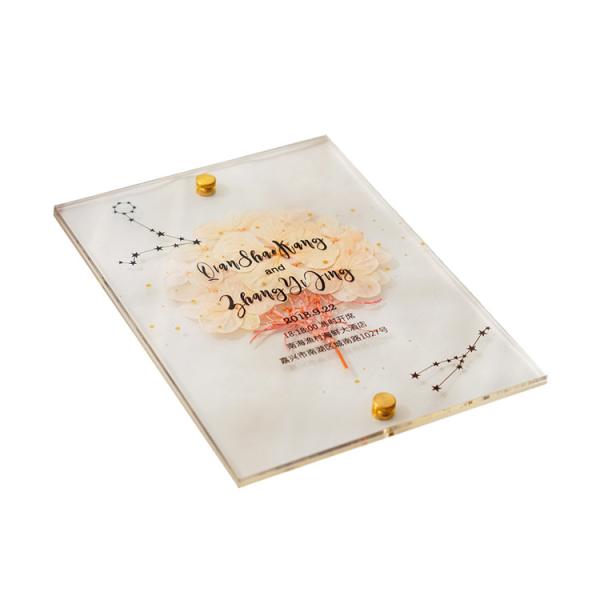 acrylic invitation magnetic wedding and envelope card double layers flower