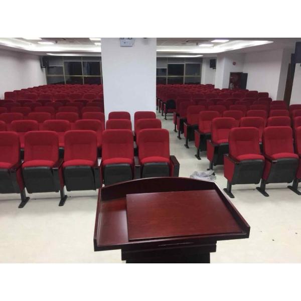 PP Back And Seat Auditorium Church Lecture Hall Chairs With Folded Writing Tablet