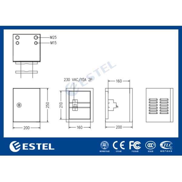 ET202025-P Outdoor Pole Mount Cabinet With One Front Door Din Rail Cabinet