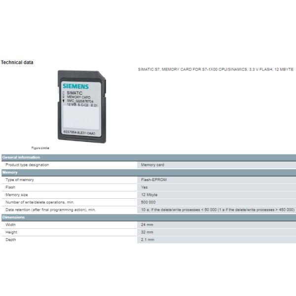 6ES7954-8LE02-0AA0 SIMATIC S7 Memory Card For Electronic Components With Fast Delivery