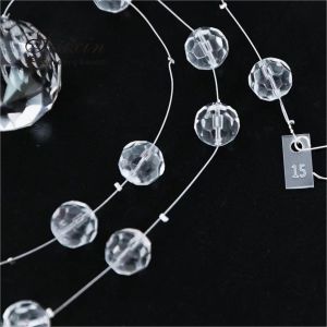 Crystal Bead String Curtain Glass Christmas Decoration Hanging Wire For Events