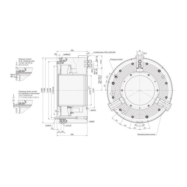 600-275 Pneumatic power chuck