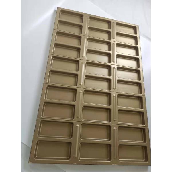 Gloden Color PTFE Coating Rectangle Hot Dog Bread Mold 30 Cavity