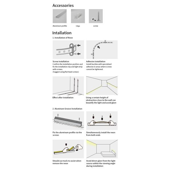 8mm Width Flexible IP65 LED Strip Light Indoor And Outdoor Neon LED Light Strip
