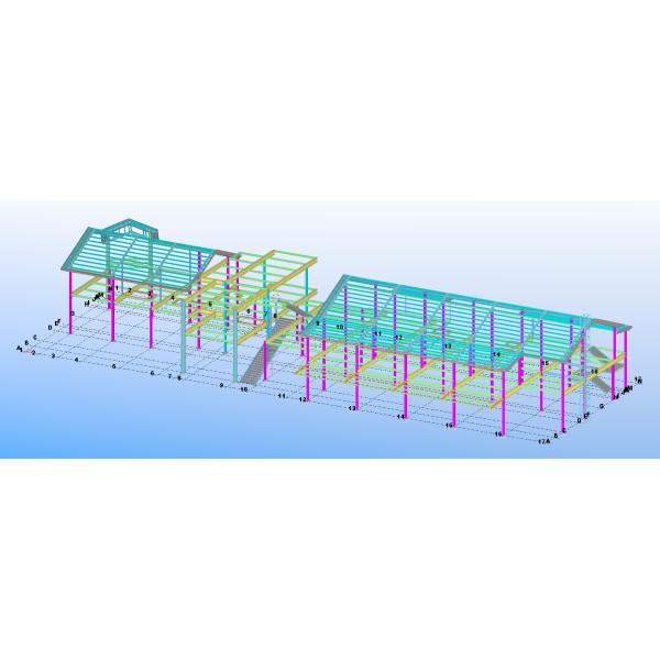 110km/h Metal Steel Structure Building For Steel Construction With Stair