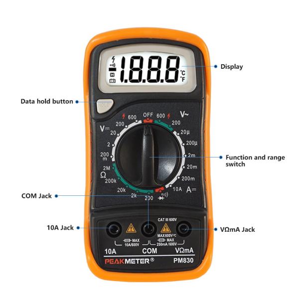 Hand - Held High Voltage Meter Multimeter , Commercial Electric Digital Multimeter