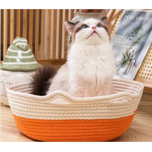 Macrame Cat Basket Bed Swinging Cat Hammock With Double Handle