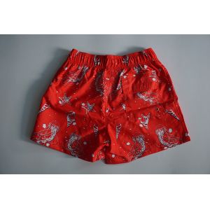 Sublimated Custom Mens Jellyfish Swim Trunks Peach Skin Fabric Short Length