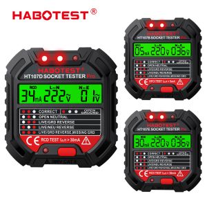 HT107 Socket Tester Pro Voltage Test RCD 5/30mA Socket Detector Ground Zero Line