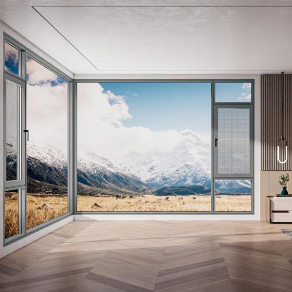 Soundproof Double Glazed Aluminum Casement Window for Villa House Project Custom